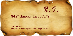 Nádasdy István névjegykártya